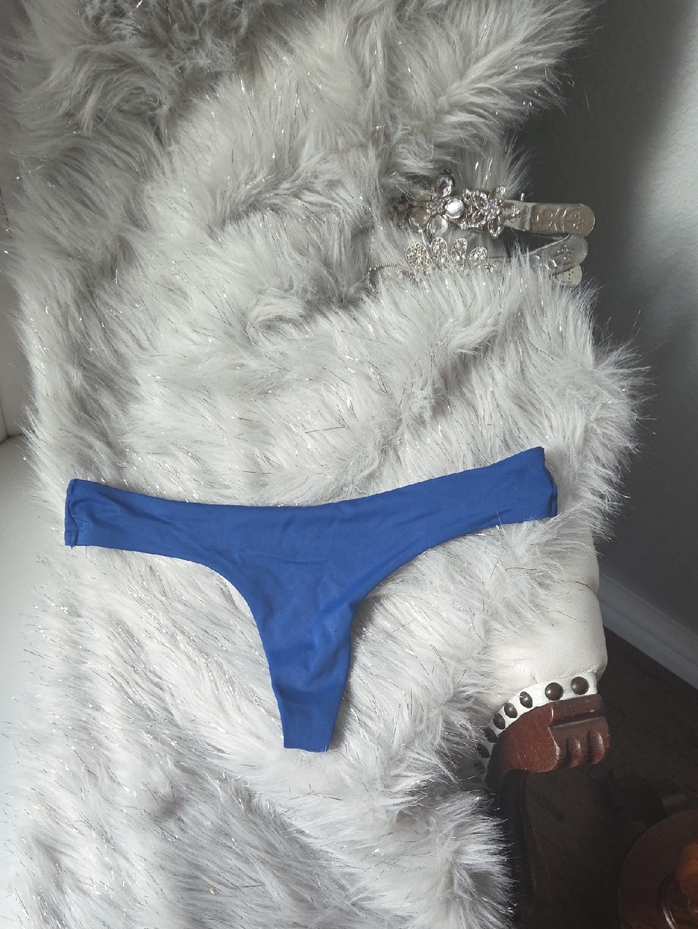 Victoria's Secret Blue Seamless Thong Bikini Bottom